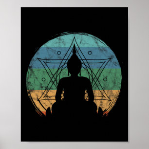 Póster Buda Retro Yoga Espiritual Meditación Espiritual Z