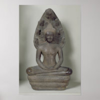 Buda sentado en meditación en Naga, Angkor