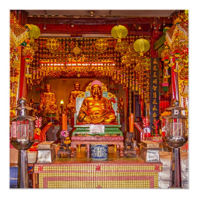 Póster Buda sonriente en el templo chino, Bangkok (Anverso)