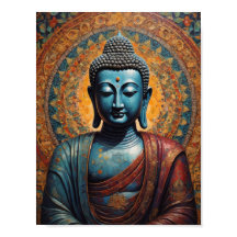 Buda tibetano meditando sobre fondo dorado