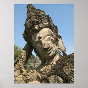 Póster Buda tumbado ... Nong Khai, Isan, Tailandia