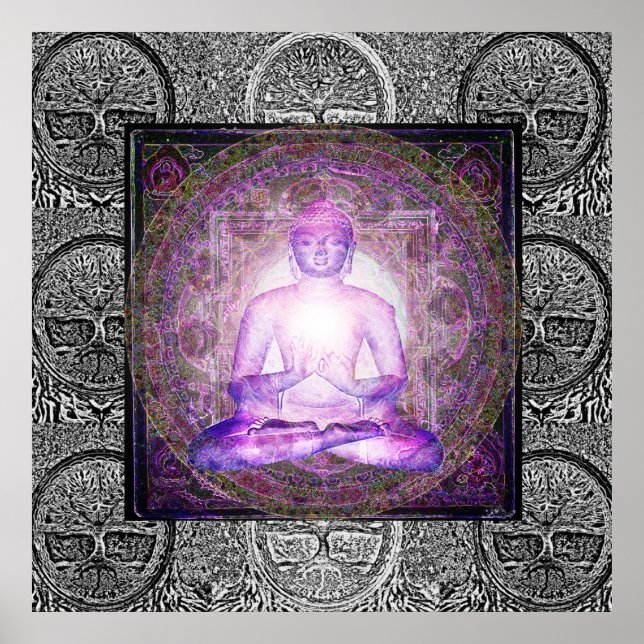 Póster Buda y árbol de la vida (Frente)