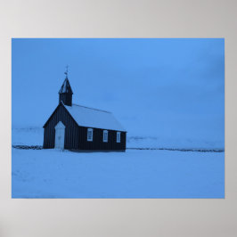Póster Búðakirkja Islandia