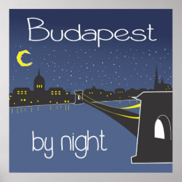 Póster Budapest De Noche, poster De Budapest