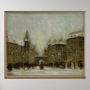 Póster Budapest en la nieve