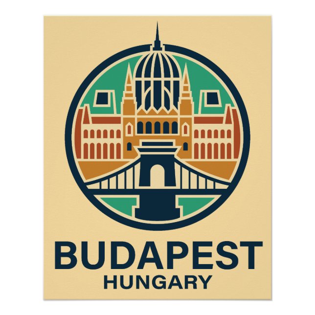 Póster Budapest Hungary Europe (Anverso)