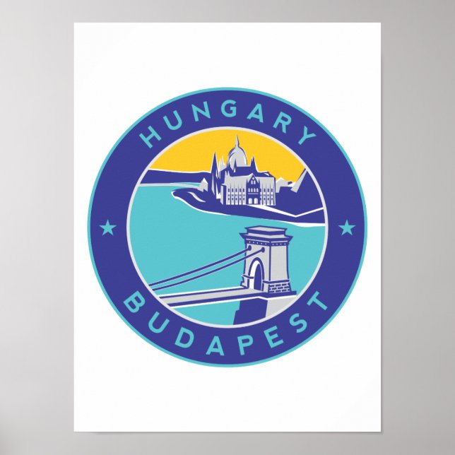 Póster Budapest, Hungary,  Magyar, Danube River, (Frente)