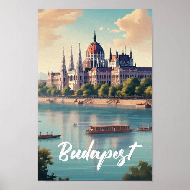Póster Budapest Hungría Famoso lugar de viaje (Frente)