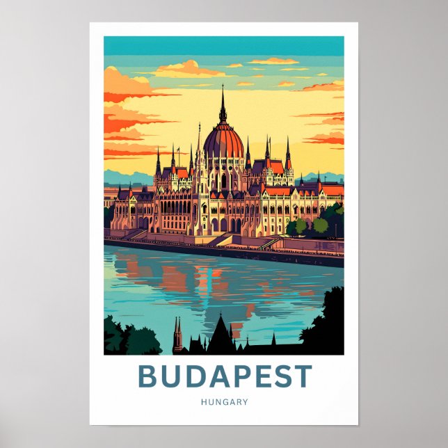 Póster Budapest Hungría Imprimir viaje (Frente)