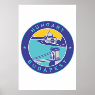 Póster Budapest, Hungría, Magyar, río Danubio,