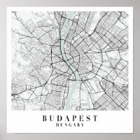 Budapest Hungría: Mapa de la Calle de Agua Azul