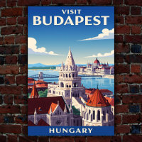 Budapest, Hungría, Poster de Viajes Vintage de los