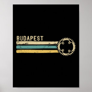 Póster Budapest Hungría Vintage Retro 70s 80s Ciclismo 
