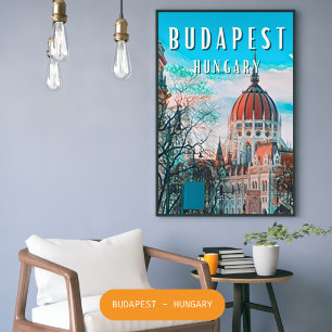 Póster Budapest, la perla del Danubio