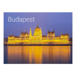 Póster Budapest Parlamento Panorama vacaciones de Hungría