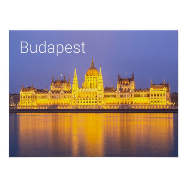 Póster Budapest Parlamento Panorama vacaciones de Hungría (Anverso)