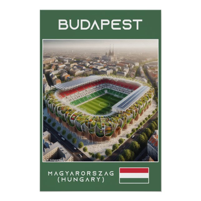 Póster Budapest Stadium - Hungary - Ecological Design (Anverso)