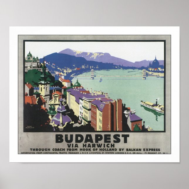 Póster Budapest vía Harwich (Frente)