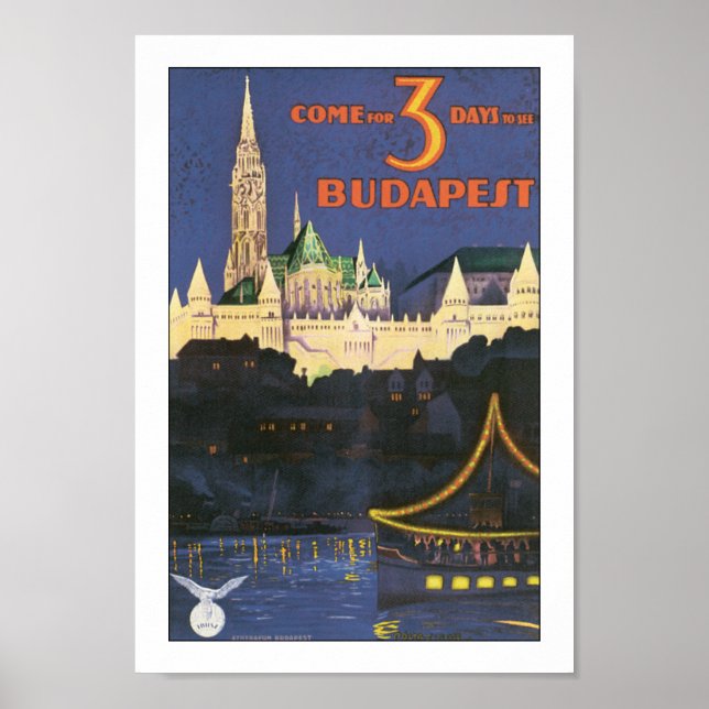 Póster Budapest vintage (Frente)