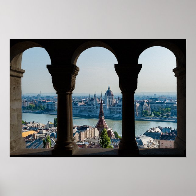 Póster Budapest y parlamento húngaro (Frente)