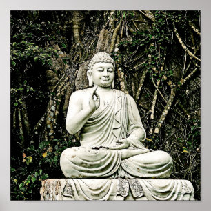 Póster buddha, budismo, asiático, tradicional, religión,