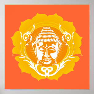 Póster Buddha Face Art