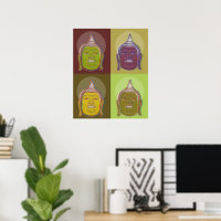 Buddha Pop Art Zen Retro Poster Personalizado mode