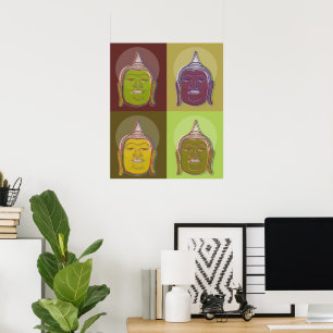 Póster Buddha Pop Art Zen Retro Poster Personalizado mode