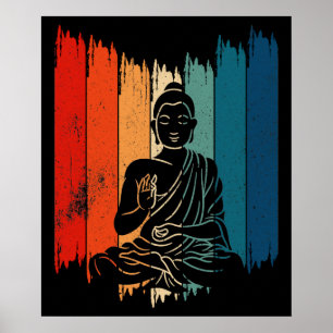 Póster Buddha Vintage Retro Buddha