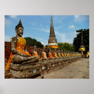 Póster Buddhas en Ayutthaya