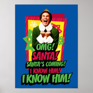 Póster Buddy the Elf ¡Dios mío! ¡Santa!