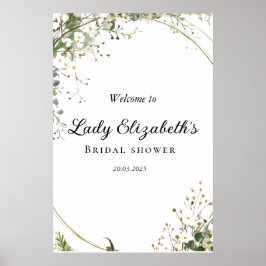 Póster Budget Purple Florals Bridgerton Bridal Shower