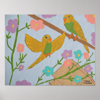 Póster Budgies (Fly Free) -14x11
