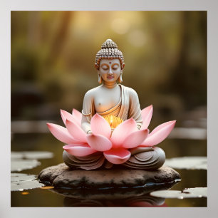 Póster Budismo Buddha Lotus Flor Budismo Espiritualidad Z