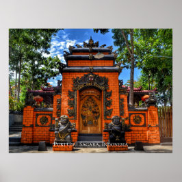 Póster Budismo en la puerta del templo Indonesia Destino