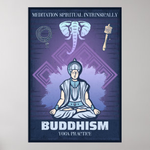 Póster Budismo (práctica de yoga)