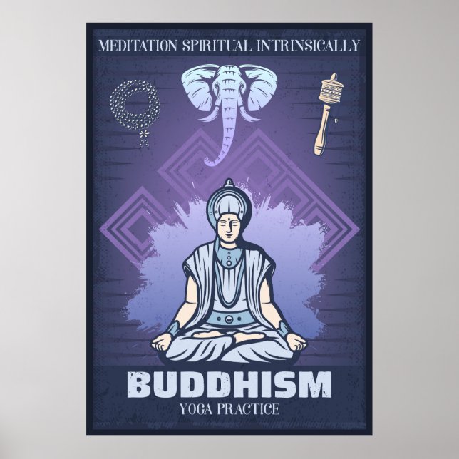 Póster Budismo (práctica de yoga) (Frente)