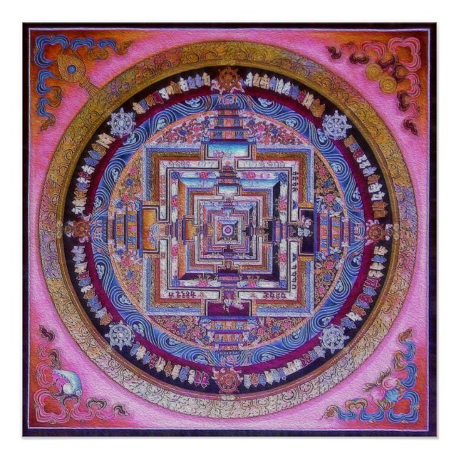 Póster Budismo tibetano Kalachakra Sera - Mandala (Anverso)