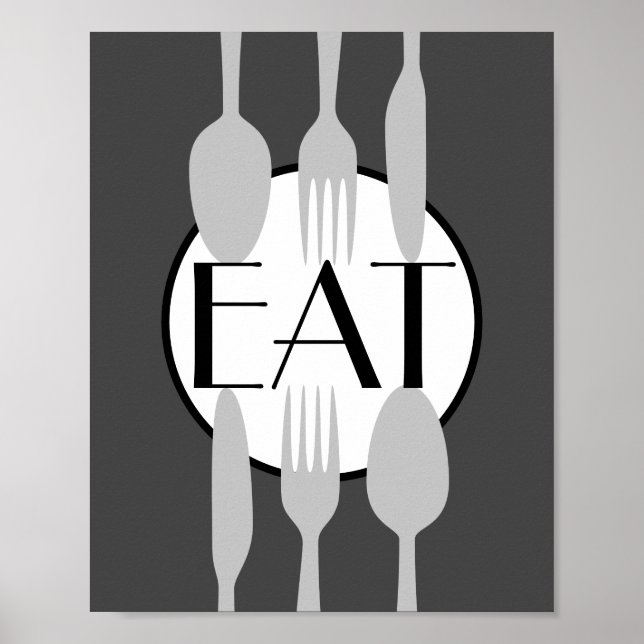Póster buen apetito de cocina cita audaz moda moderna (Frente)