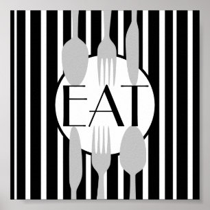 Póster buen apetito de cocina cita audaz moda moderna