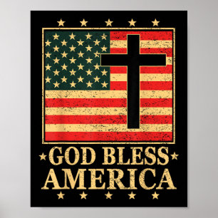 Póster Buen Bendice América Jesús Cruz Cristiana Dios Bib
