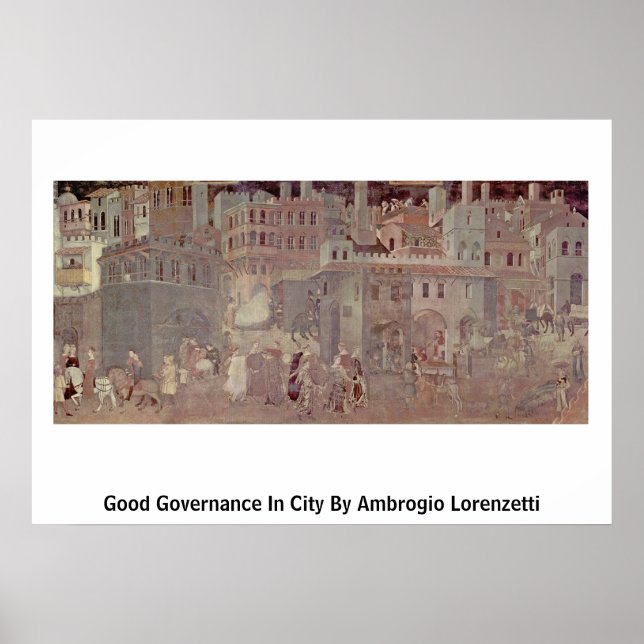 Póster Buen Gobierno En La Ciudad Por Ambrogio Lorenzetti (Frente)