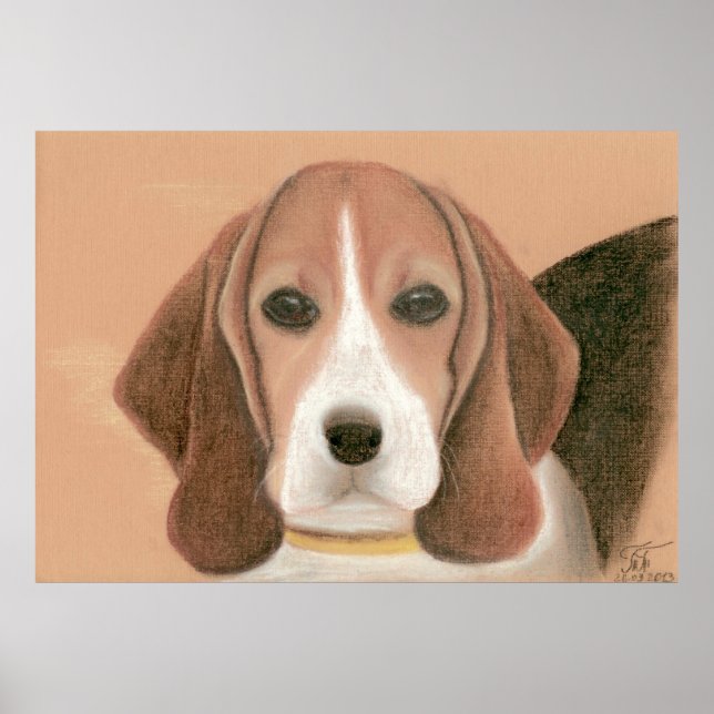 Póster Buen perro inteligente. Pastel (Frente)