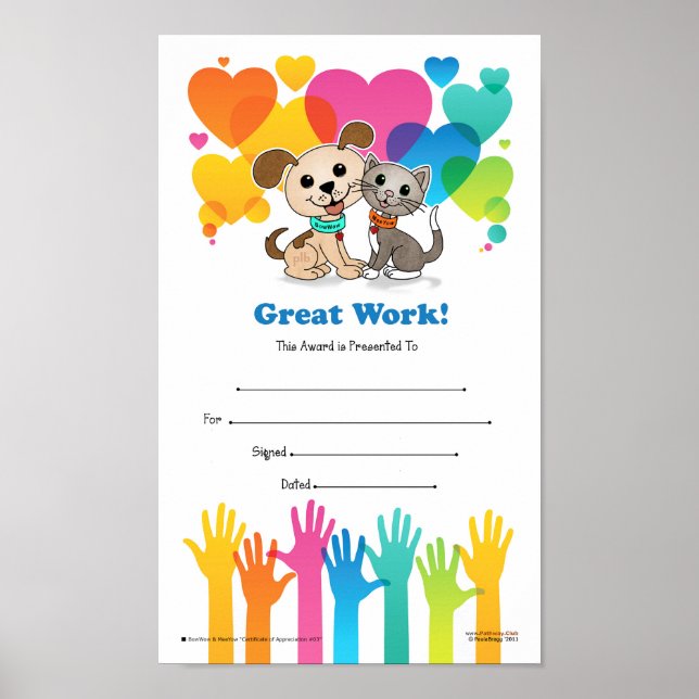 Póster ¡Buen trabajo! (Certificado de apreciación nº 03) (Frente)