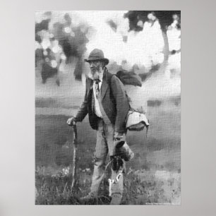 Póster Buen viejo Swagman australiano alegre