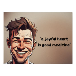 Póster Buena medicina del corazón alegre