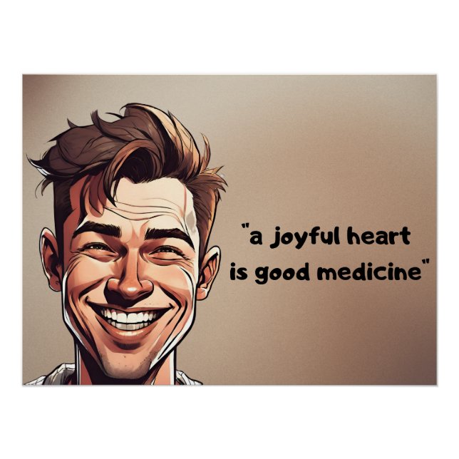 Póster Buena medicina del corazón alegre (Anverso)