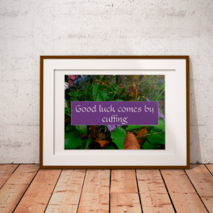 Póster Buena suerte viene esposando diciendo poster de fo