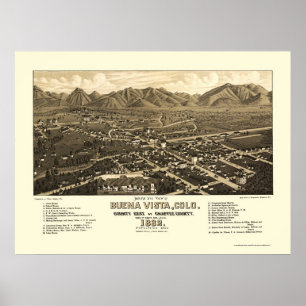 Póster Buena Vista, Mapa Panorámico CO - 1882