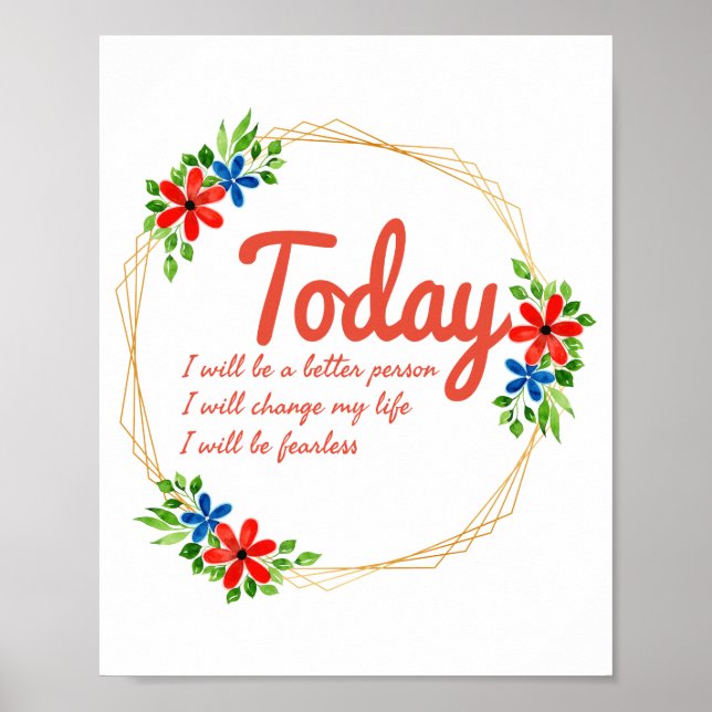 Póster buenas citas positivas para el éxito (Frente)